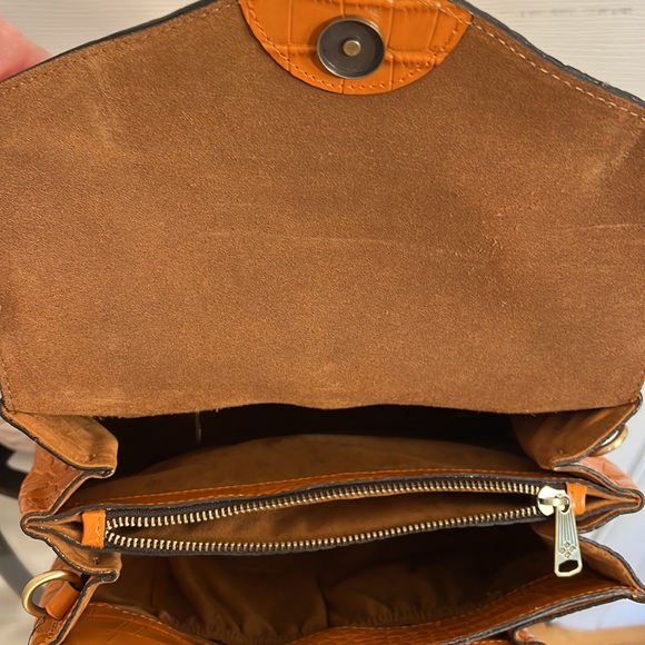 Patricia Nash Orange Croc-Embossed Satchel - Picture 10 of 13